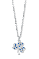 Shamrock Pendant with Sapphire Blue Crystal