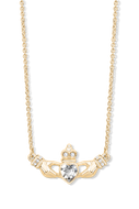 Claddagh Necklace with Clear Crystals