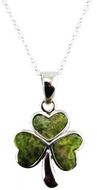 CONNEMARA MARBLE SHAMROCK STERLING SILVER PENDANT