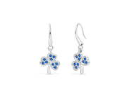 Shamrock Earrings with Sapphire Blue Crystal