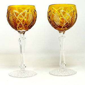 Amber Old Celtic Hock Wine Glass