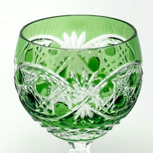 Load image into Gallery viewer, Green Old Irish Hock Wine Glasses - Pair