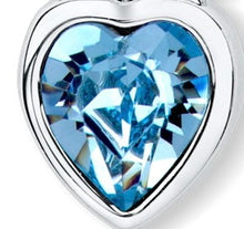 Load image into Gallery viewer, Claddagh Ring Earrings with Aquamarine Blue Crystal