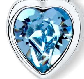 Claddagh Ring Earrings with Aquamarine Blue Crystal