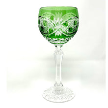 Load image into Gallery viewer, Green Old Irish Hock Wine Glasses - Pair