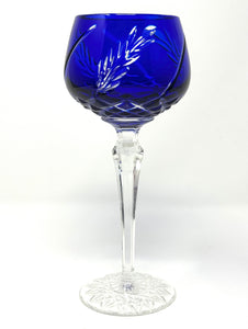 Blue Wheat Wine Hock Glass