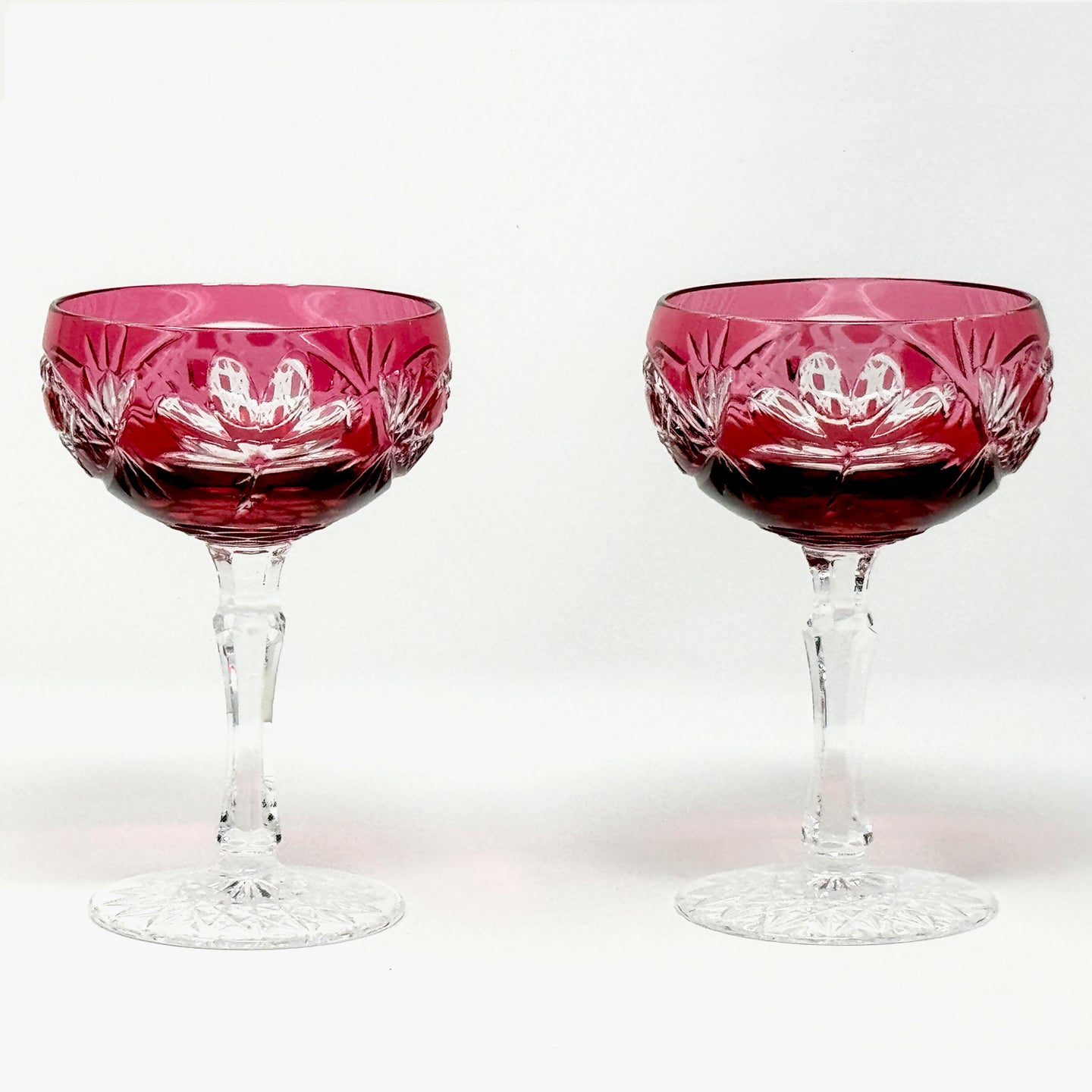 Red Shamrock Saucer Champagne Glass