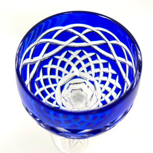 Blue Old Celtic Wine Hock Glass