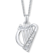 Harp Pendant with Clear Crystals
