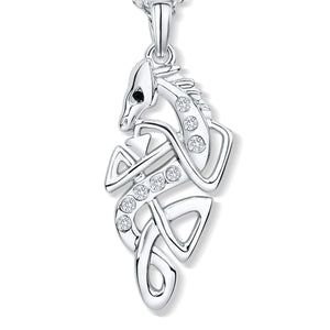 Celtic Horse Crystal Pendant