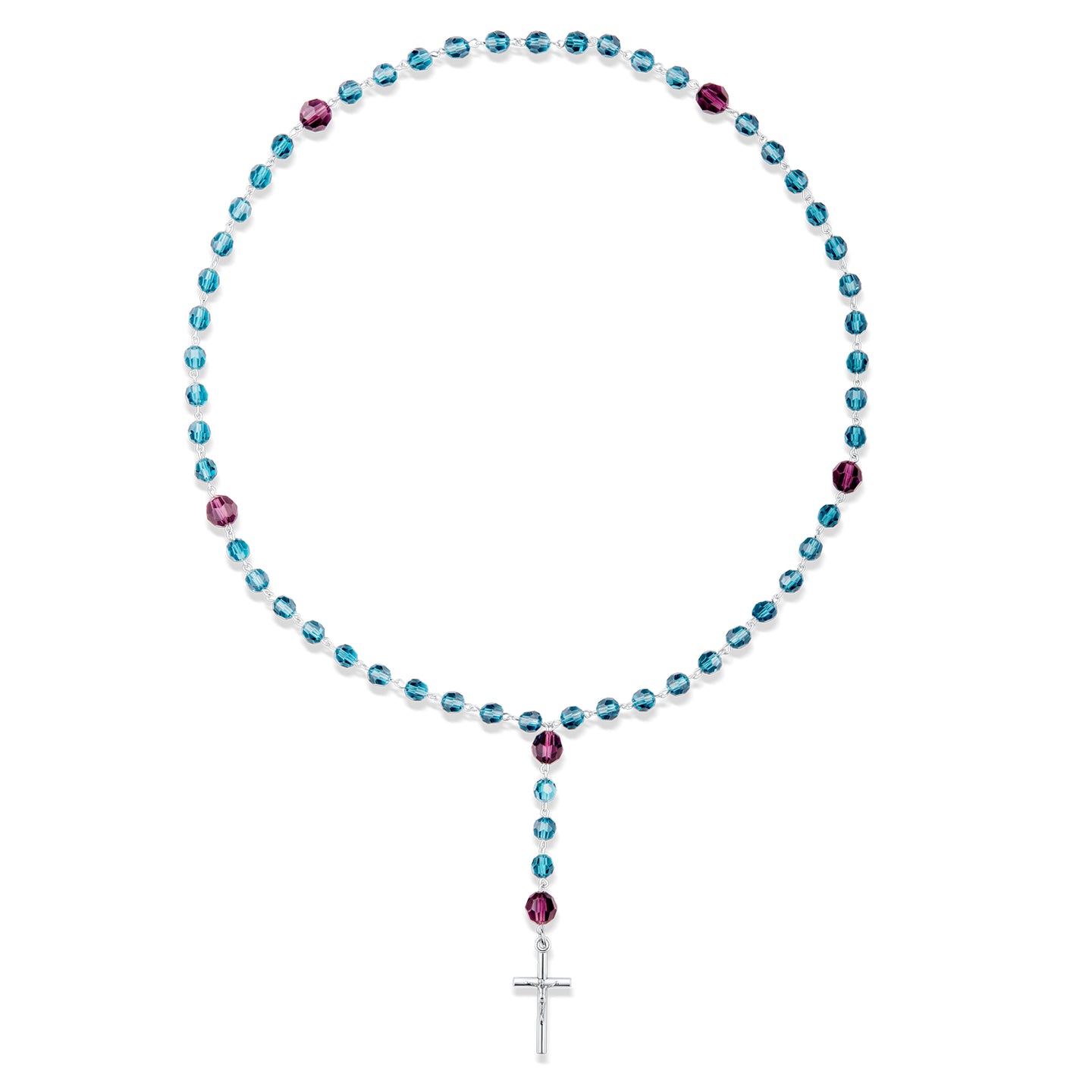 Crystal Rosary - Indigo Blue and Amethyst