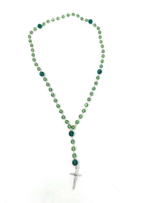 Crystal Rosary -  Emerald and Erinite Green