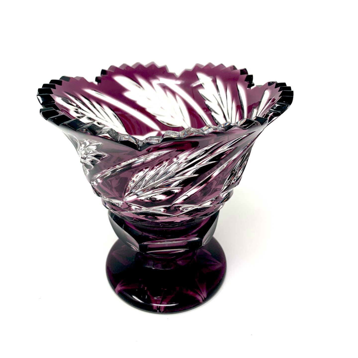 Amethyst Footed Centrepiece with Wheat Design