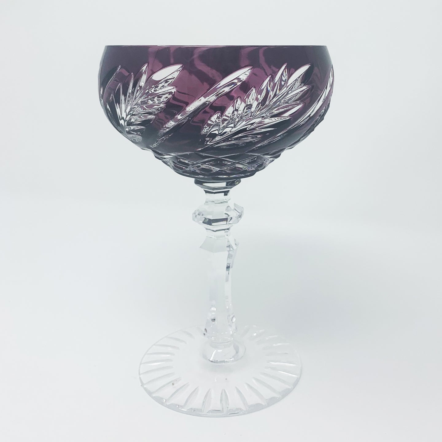 Amethyst Wheat Saucer Champagne Glass