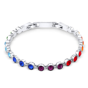 Rainbow Crystal Tennis Bracelet (Small)