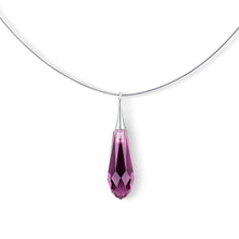 Load image into Gallery viewer, Crystal Raindrop &#39;Floating&#39; Pendant - Amethyst