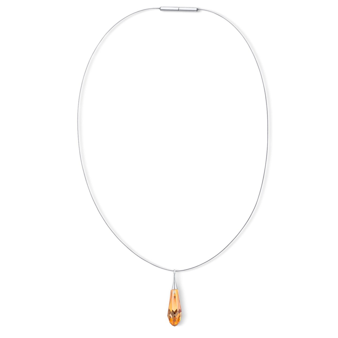 Crystal Raindrop 'Floating' Pendant - Golden