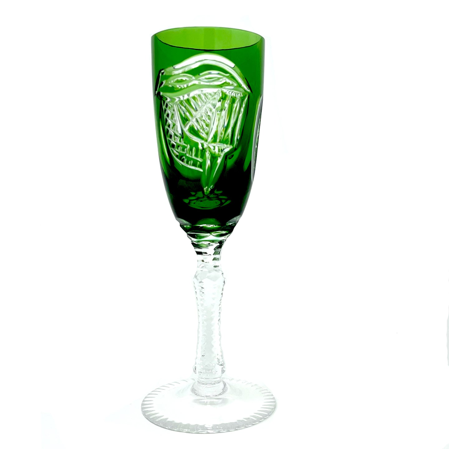 Mise Eire Green Champagne Glass
